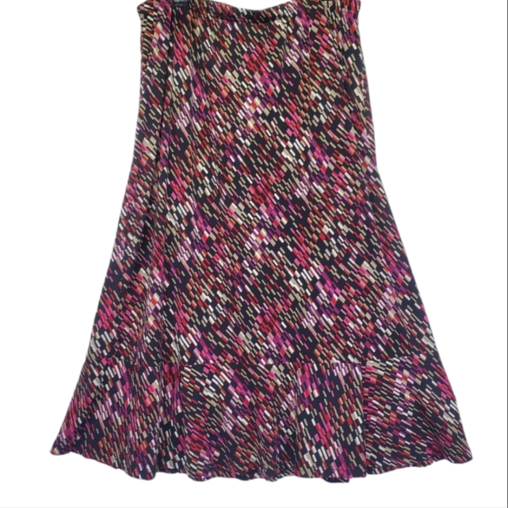 Sag Harbor Multicolor Geometric Maxi Skirt - Navy, Pink, White